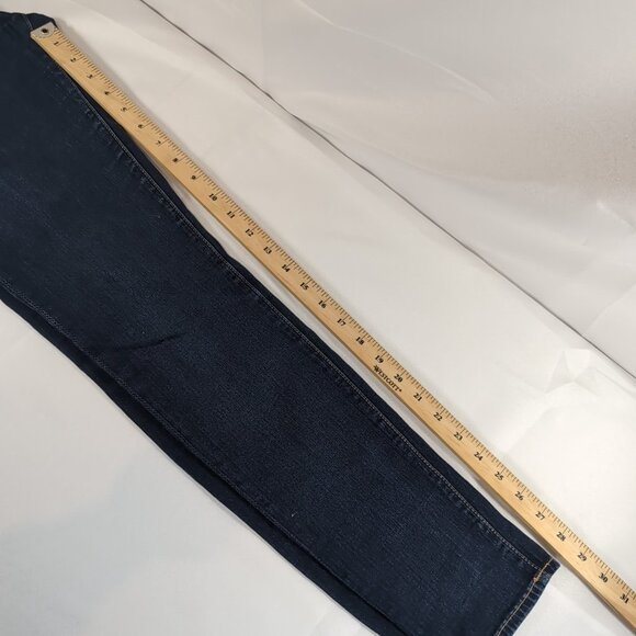 7 For All Mankind Jeans 27 The Skinny Blue Dark Wash Denim Pants Midrise - Picture 7 of 13